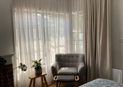 Corner Window Double Curtains